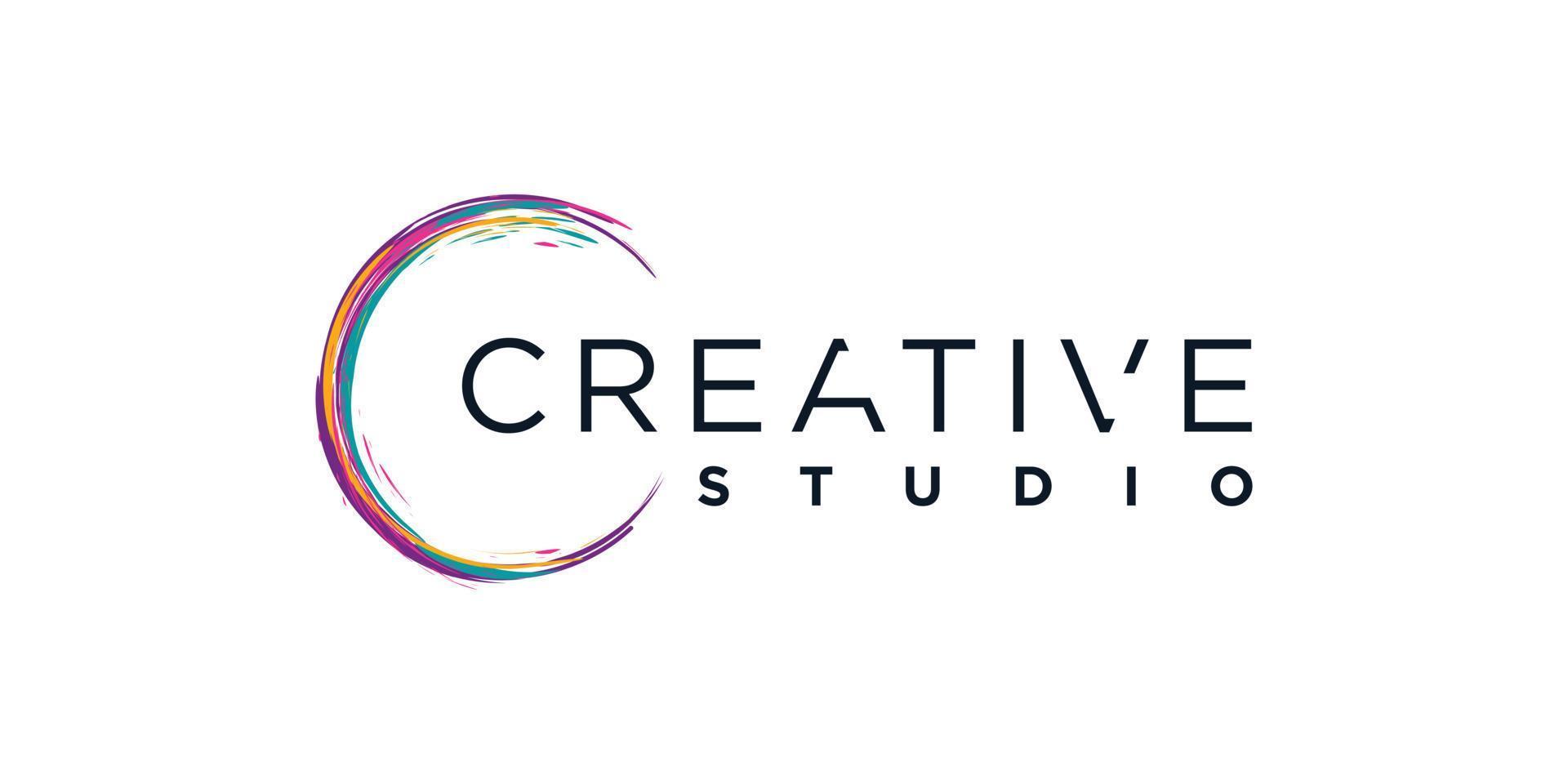 kreatives logo mit farbpinselkonzept premium-vektorteil 4 vektor