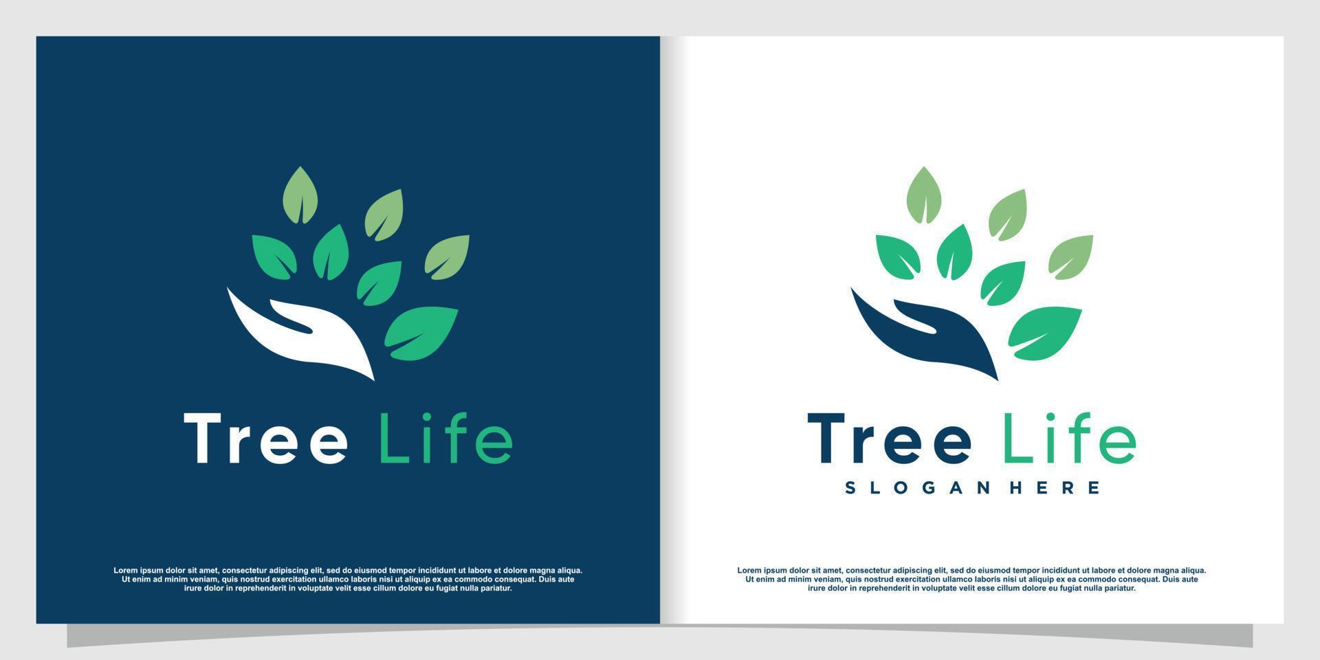 tree life logotyp med modern mänsklig stil premium vektor del 3