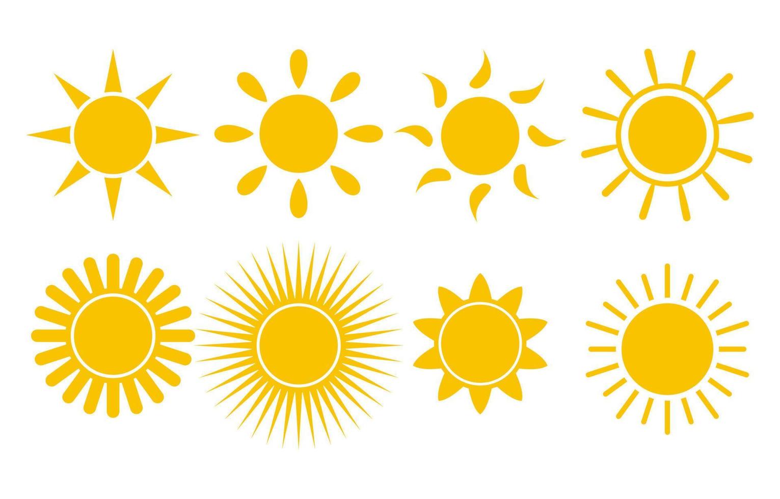 Vielzahl von Sonnensymbolen Illustration vektor