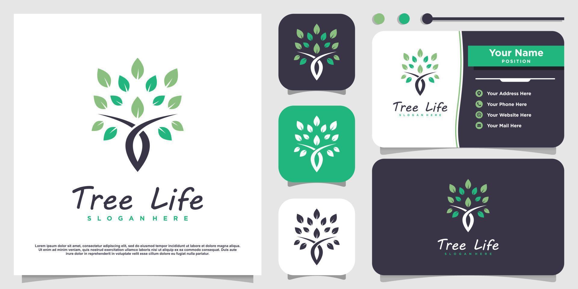 tree life logotyp med modern koncept premium vektor