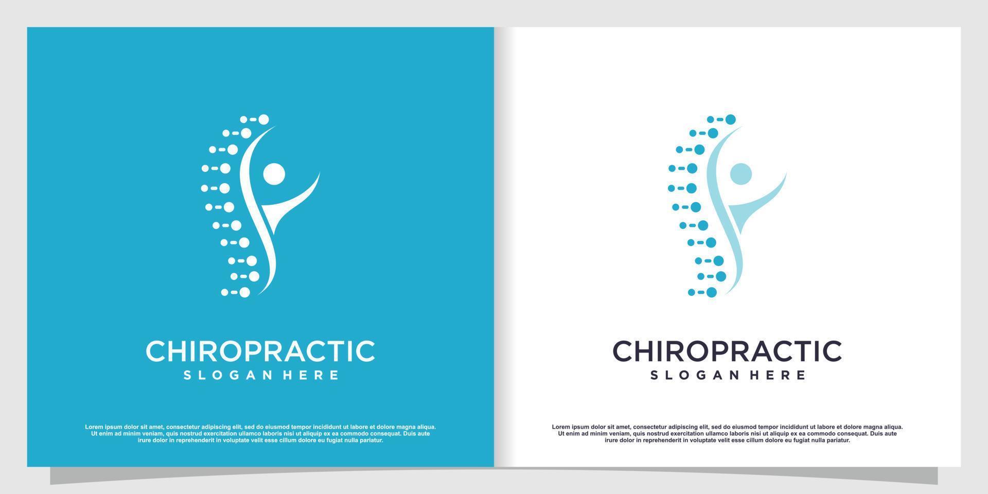 Chiropraktik-Logo-Design mit einzigartigem Elementstil Premium-Vektor Teil 2 vektor