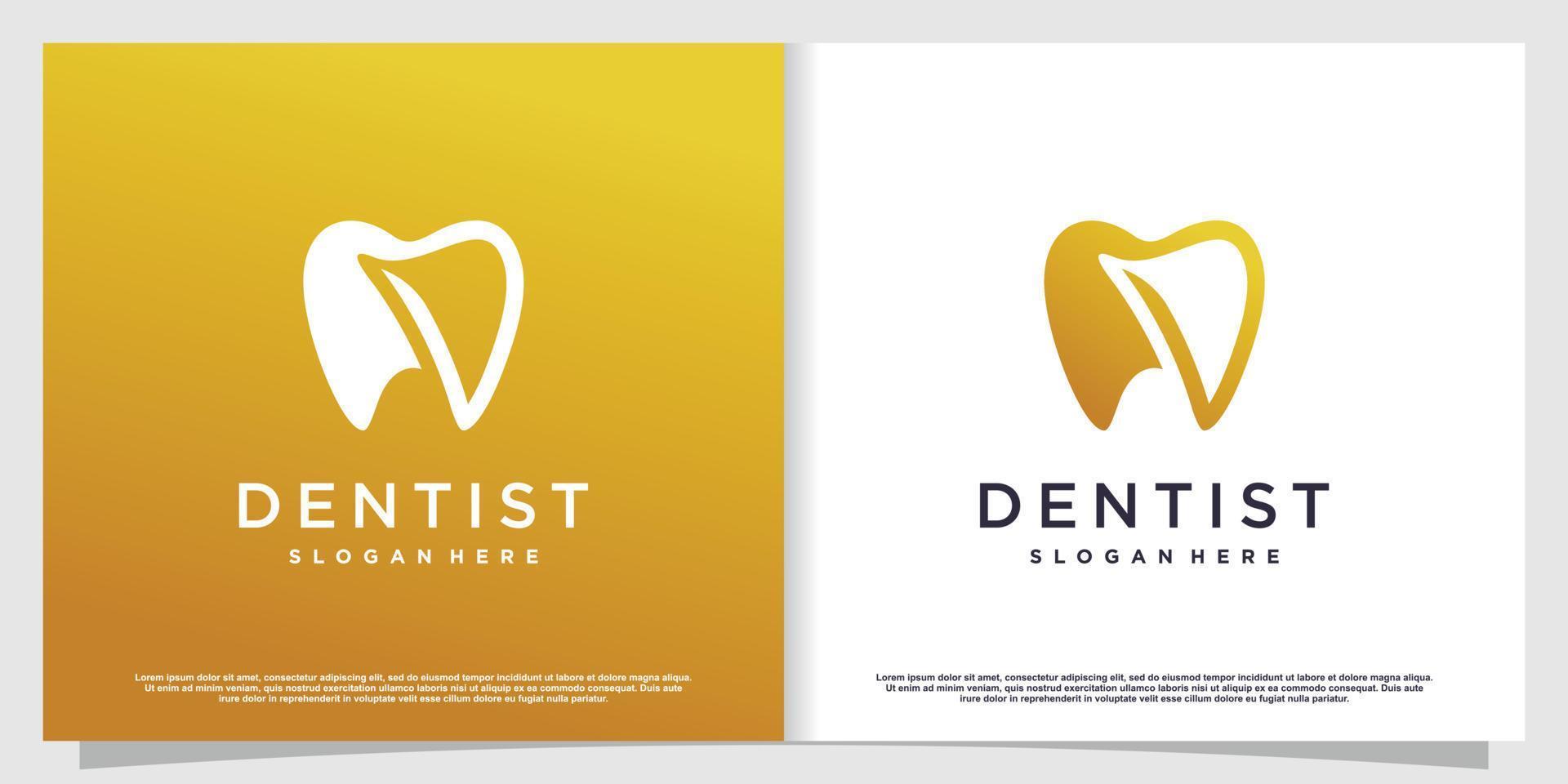 Dental-Logo-Design mit Premium-Vektor-Teil 6 im kreativen Elementstil vektor