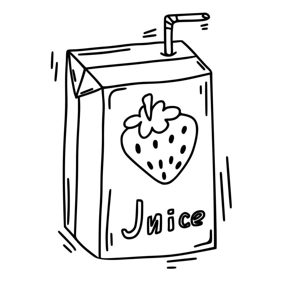 doodle pack juice. vektor illustration