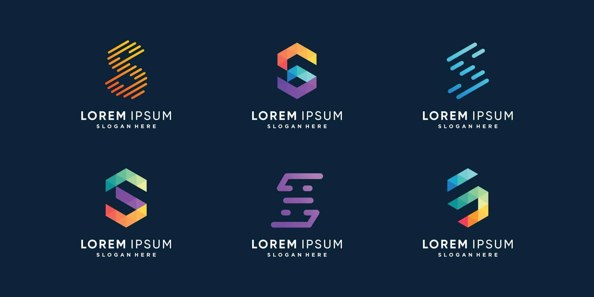 s-Logo-Sammlung mit kreativem Elementkonzept Premium-Vektor vektor