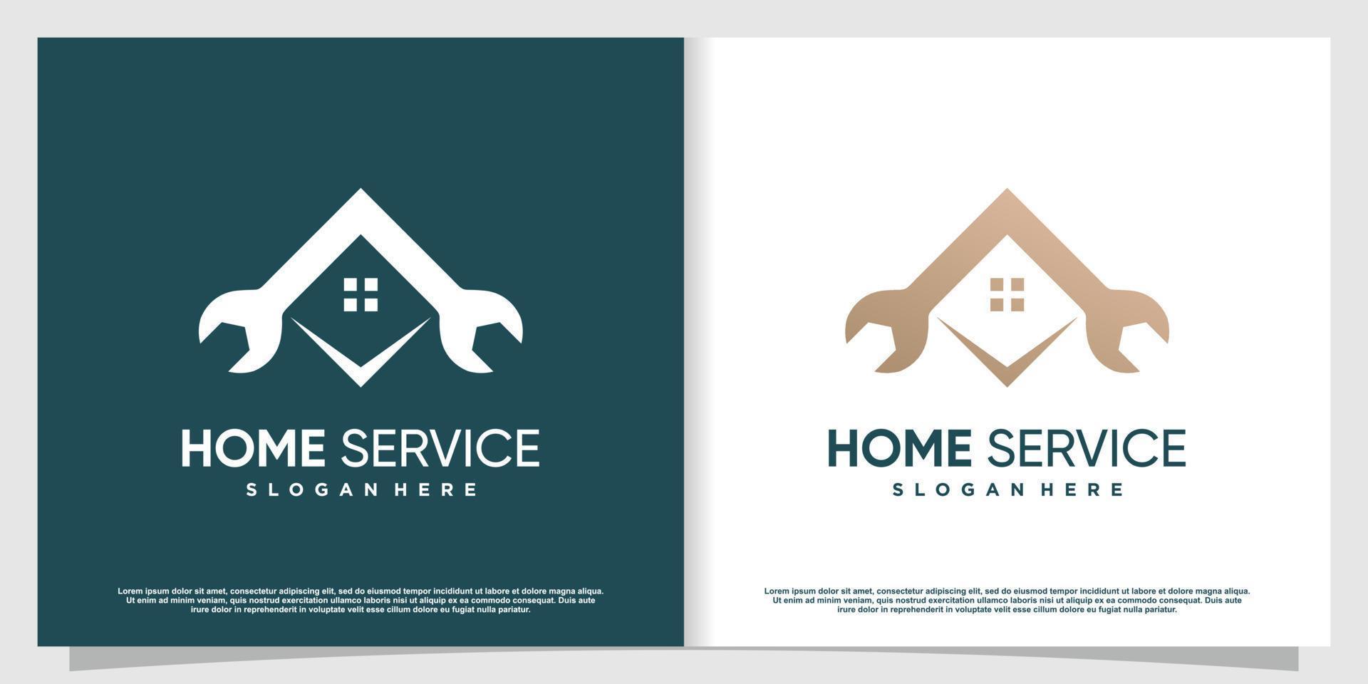 Hausservice-Logo-Design mit kreativem, einzigartigem Element Premium-Vektorteil 3 vektor