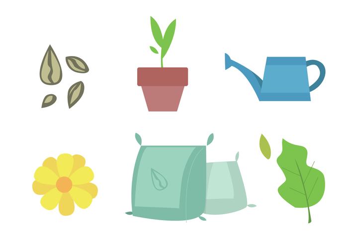 Gartenarbeit Icon Set vektor