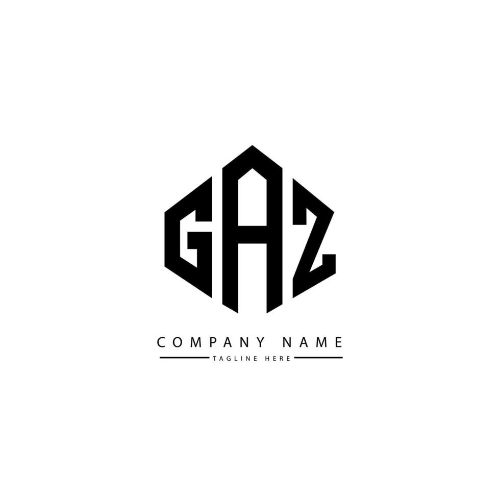 gaz brev logotyp design med polygon form. gaz polygon och kubform logotypdesign. gaz hexagon vektor logotyp mall vita och svarta färger. gaz monogram, affärs- och fastighetslogotyp.
