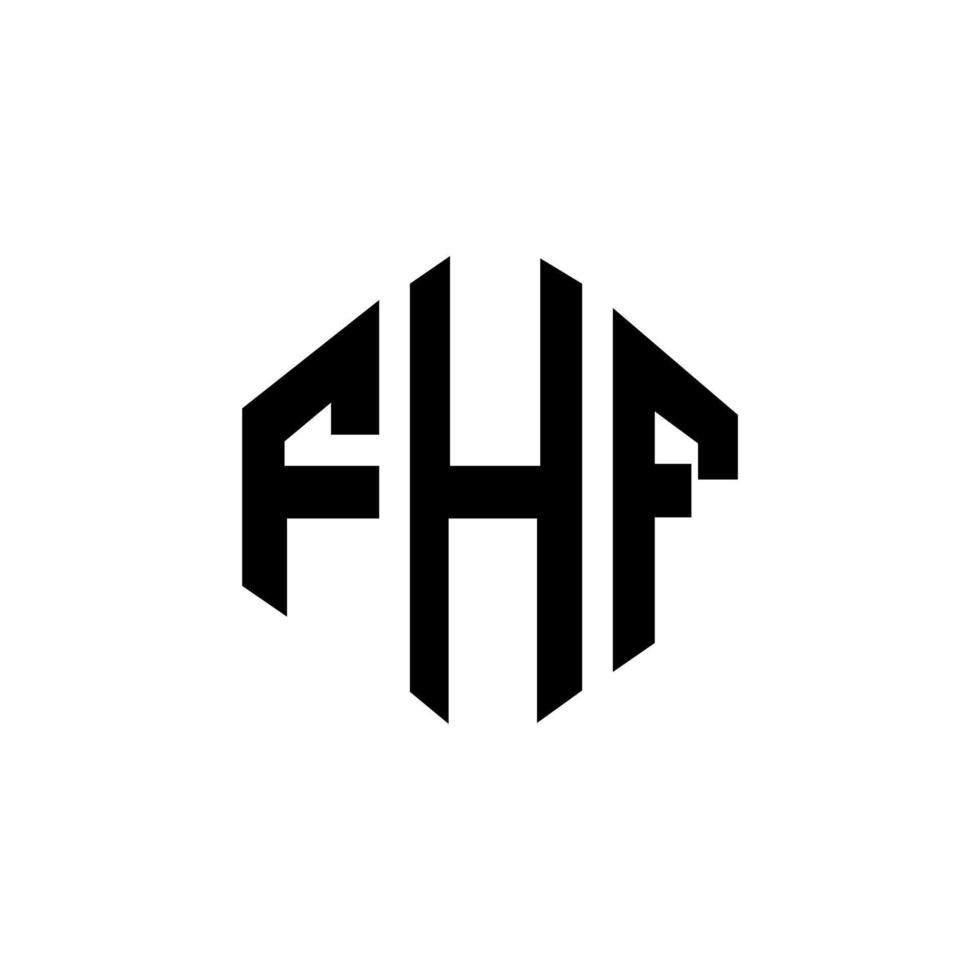 fhf bokstavslogotypdesign med polygonform. fhf polygon och kubform logotypdesign. fhf hexagon vektor logotyp mall vita och svarta färger. fhf monogram, affärs- och fastighetslogotyp.