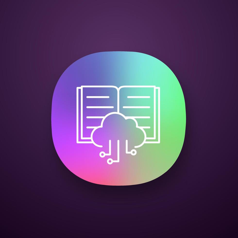 big data app-ikon. ui ux användargränssnitt. molntjänster. maskininlärning. datautvinning. webb- eller mobilapplikation. vektor isolerade illustration