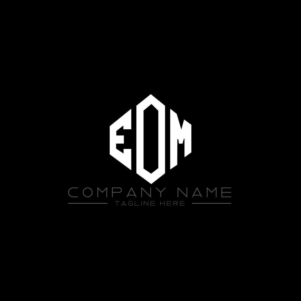 eom brev logotyp design med polygon form. eom polygon och kubform logotypdesign. eom hexagon vektor logotyp mall vita och svarta färger. eom monogram, affärs- och fastighetslogotyp.
