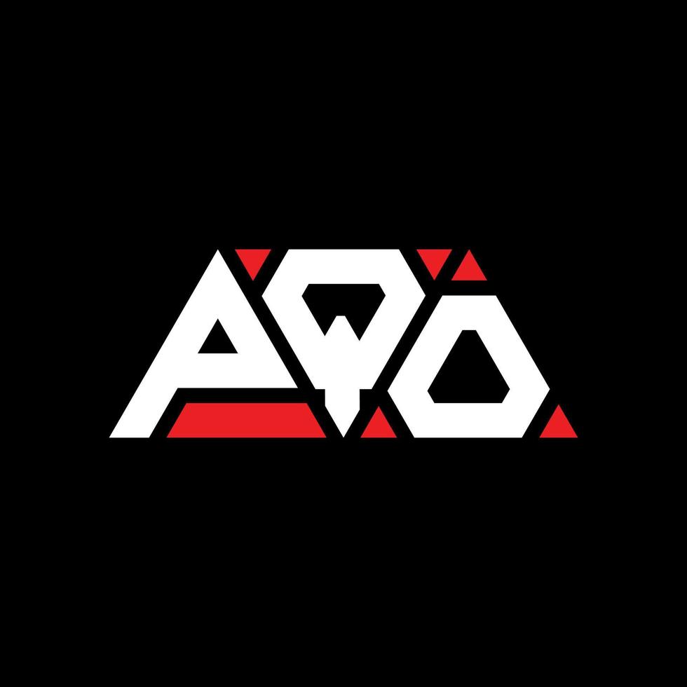 pqo Dreiecksbuchstaben-Logo-Design mit Dreiecksform. pqo-Dreieck-Logo-Design-Monogramm. pqo-Dreieck-Vektor-Logo-Vorlage mit roter Farbe. pqo dreieckiges Logo einfaches, elegantes und luxuriöses Logo. pqo vektor