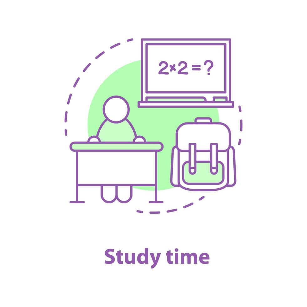 studera tid koncept ikon. skolutbildning idé tunn linje illustration. matematik. vektor isolerade konturritning