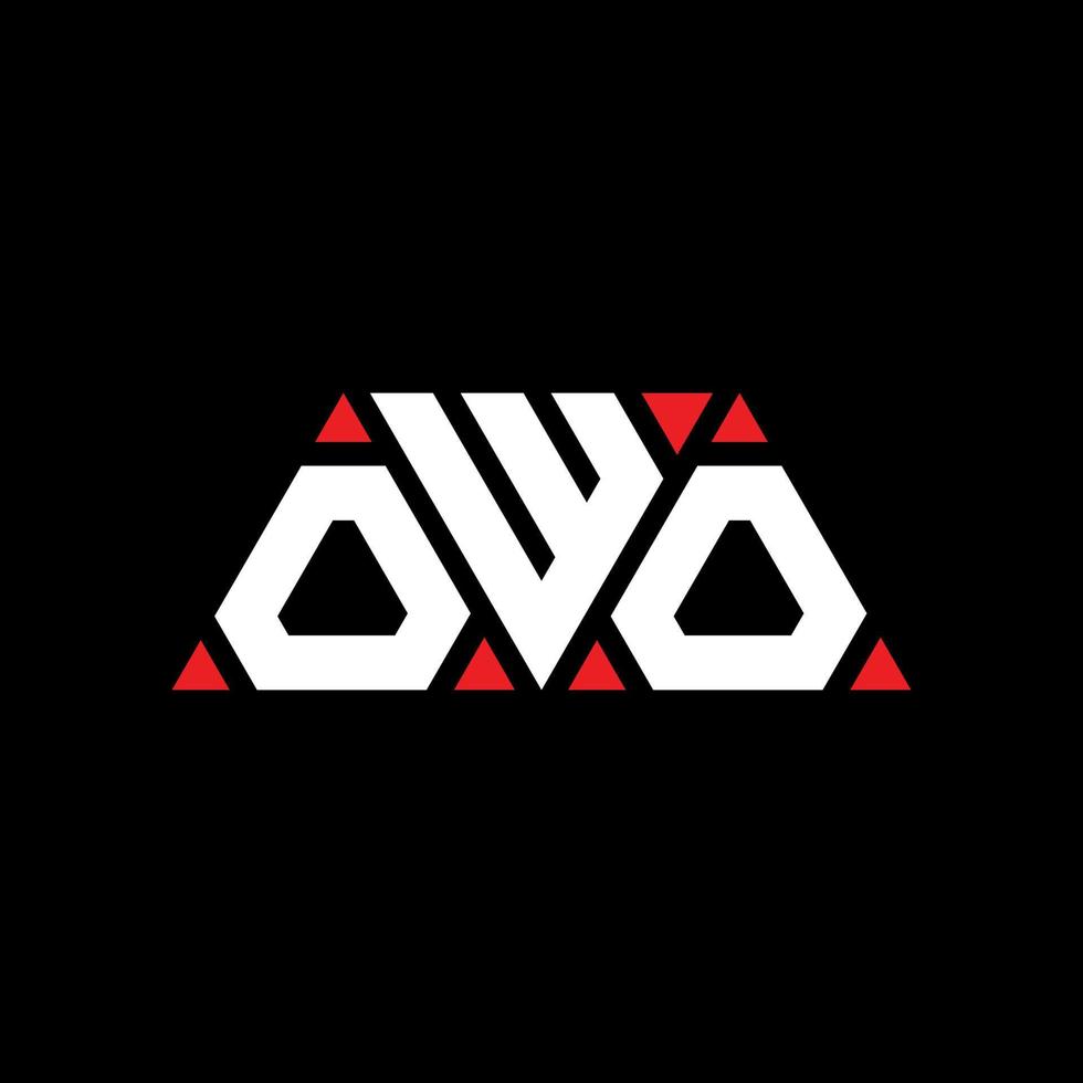 owo-Dreieck-Buchstaben-Logo-Design mit Dreiecksform. owo-Dreieck-Logo-Design-Monogramm. owo-Dreieck-Vektor-Logo-Vorlage mit roter Farbe. owo dreieckiges Logo einfaches, elegantes und luxuriöses Logo. au vektor