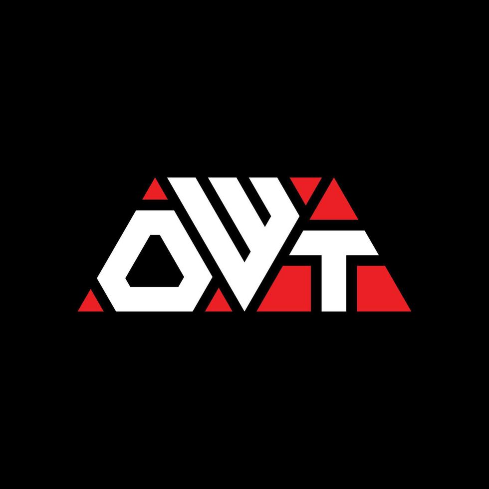 owt-Dreieck-Buchstaben-Logo-Design mit Dreiecksform. owt-Dreieck-Logo-Design-Monogramm. owt-Dreieck-Vektor-Logo-Vorlage mit roter Farbe. owt dreieckiges Logo einfaches, elegantes und luxuriöses Logo. owt vektor