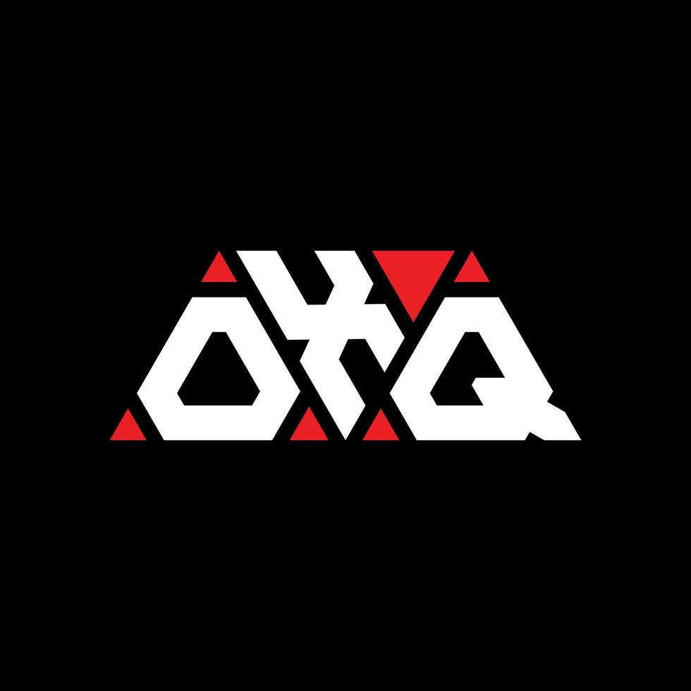 oxq Dreiecksbuchstaben-Logo-Design mit Dreiecksform. Oxq-Dreieck-Logo-Design-Monogramm. Oxq-Dreieck-Vektor-Logo-Vorlage mit roter Farbe. oxq dreieckiges Logo einfaches, elegantes und luxuriöses Logo. oxq vektor