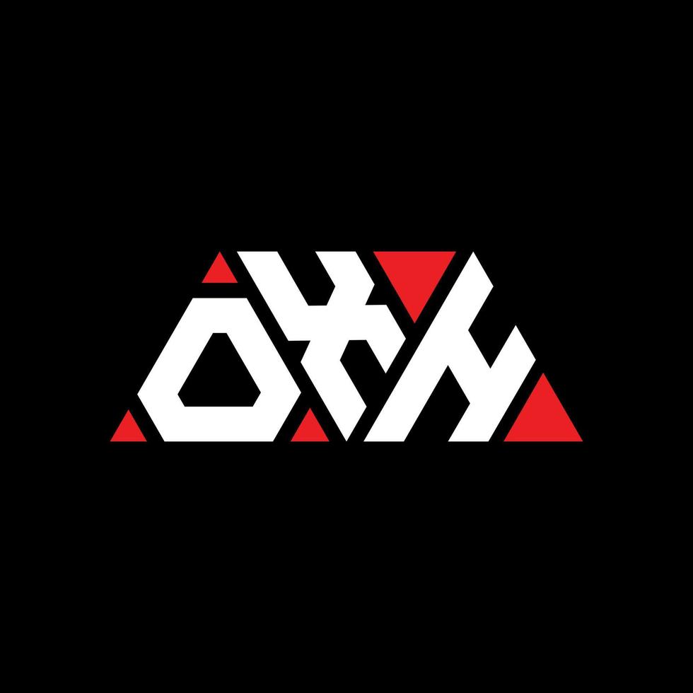 oxh-Dreieck-Buchstaben-Logo-Design mit Dreiecksform. Oxh-Dreieck-Logo-Design-Monogramm. Oxh-Dreieck-Vektor-Logo-Vorlage mit roter Farbe. oxh dreieckiges logo einfaches, elegantes und luxuriöses logo. oh vektor