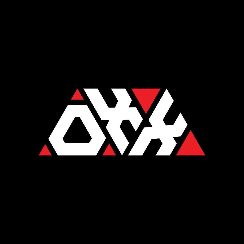 oxx-Dreieck-Buchstaben-Logo-Design mit Dreiecksform. Oxx-Dreieck-Logo-Design-Monogramm. Oxx-Dreieck-Vektor-Logo-Vorlage mit roter Farbe. oxx dreieckiges Logo einfaches, elegantes und luxuriöses Logo. oxx vektor