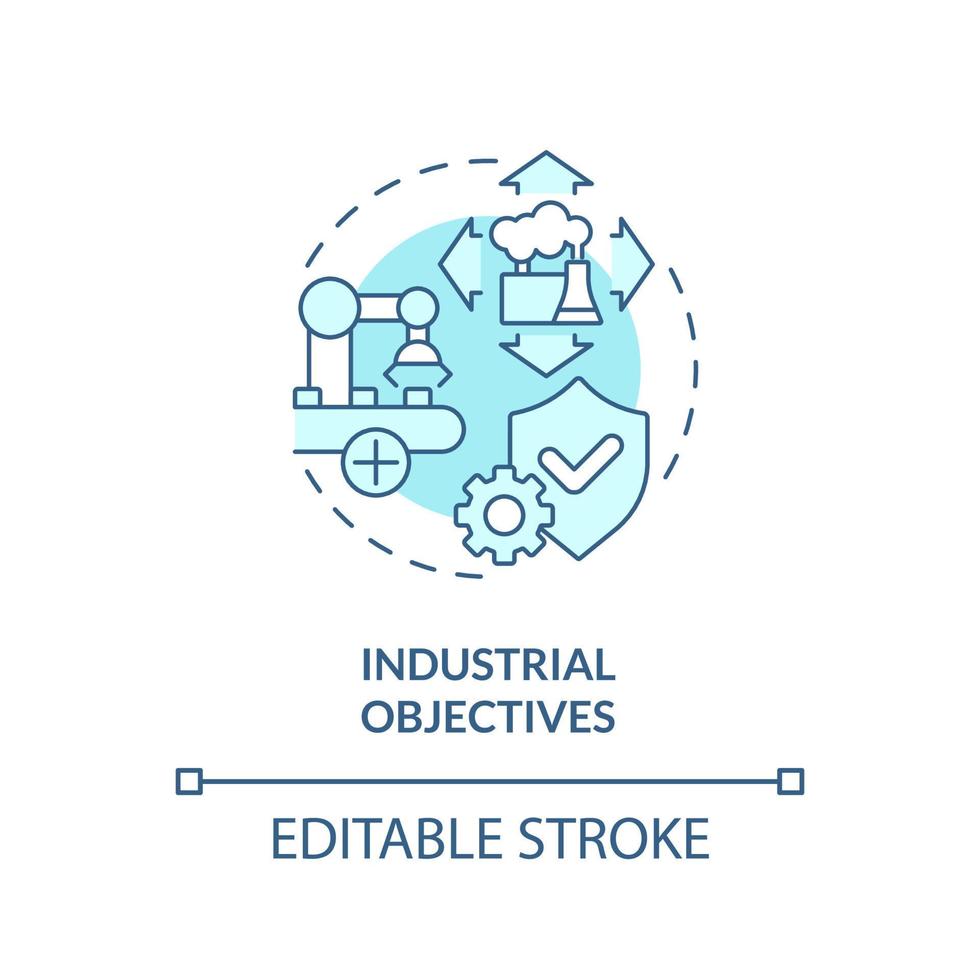 Symbol für das türkisfarbene Konzept der Industrieziele. internationale zusammenarbeit profitiert abstrakte idee dünne linie illustration. isolierte Umrisszeichnung. editierbarer Strich. vektor