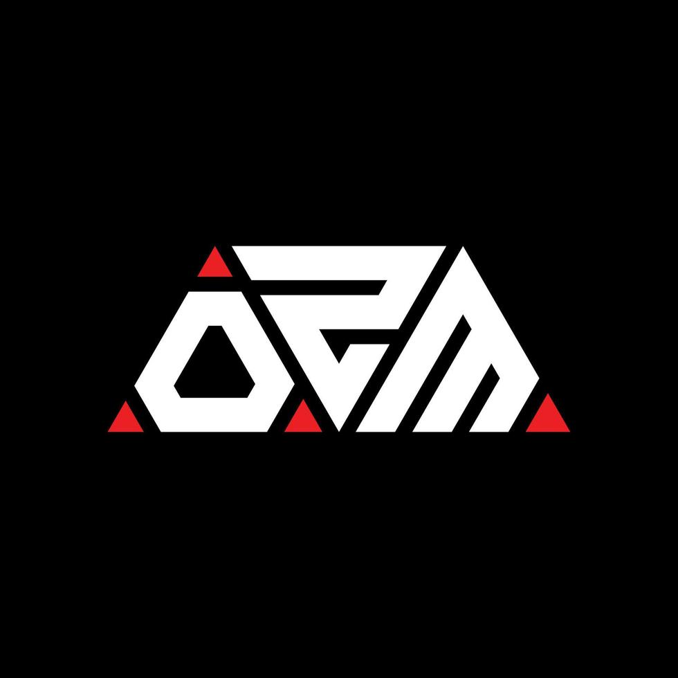 ozm-Dreieck-Buchstaben-Logo-Design mit Dreiecksform. Ozm-Dreieck-Logo-Design-Monogramm. ozm-Dreieck-Vektor-Logo-Vorlage mit roter Farbe. ozm dreieckiges Logo einfaches, elegantes und luxuriöses Logo. ozm vektor