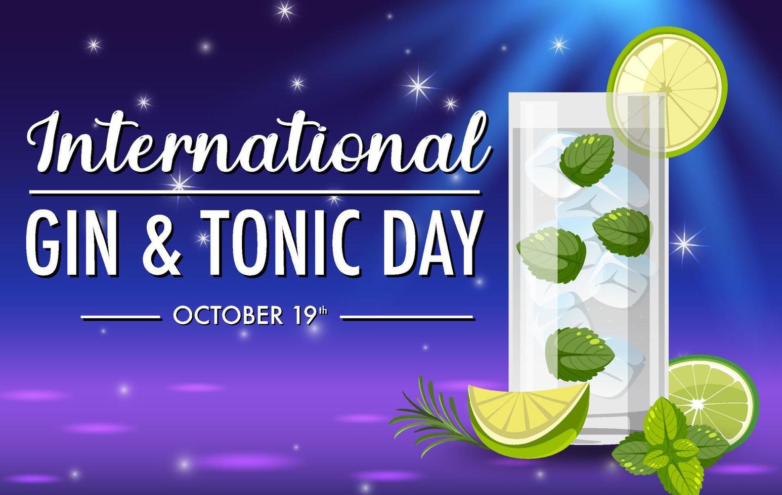 internationell gin och tonic dag banner vektor