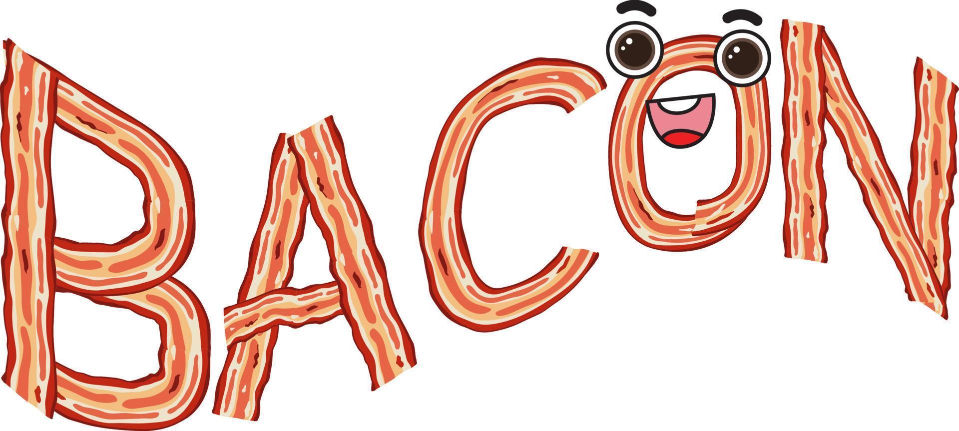 bacon logotyp design på vit bakgrund vektor