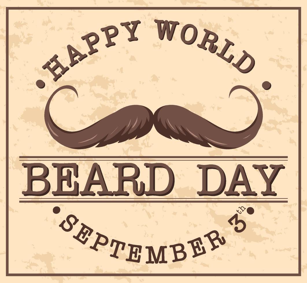 World beard day 3 september affischmall vektor