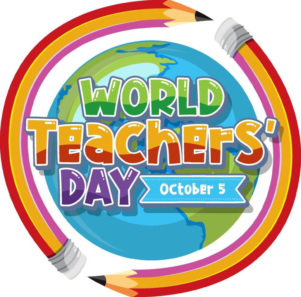 Logo-Banner-Design zum Tag des Weltlehrers vektor
