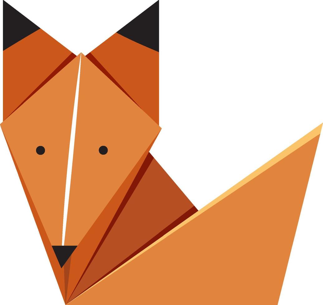 enkel fox origami på vit bakgrund vektor