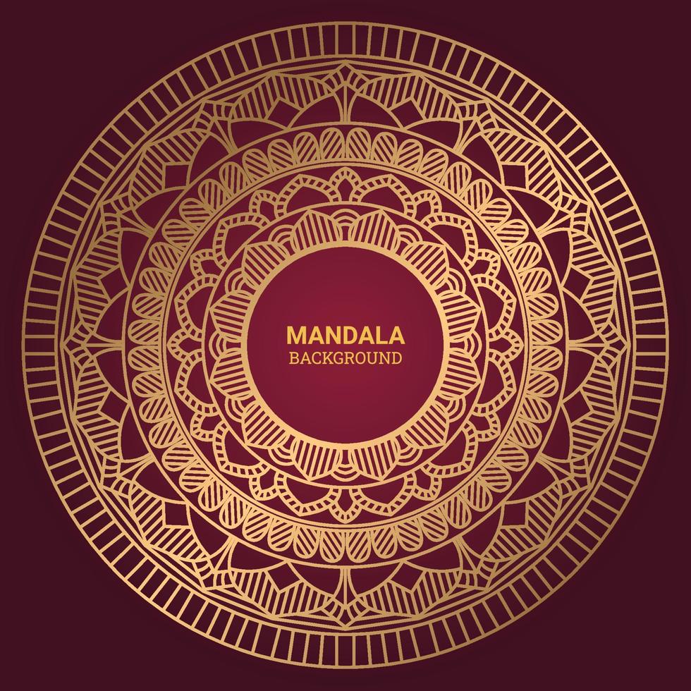 Luxus-Mandala-Vektor mit goldenem Hintergrund vektor