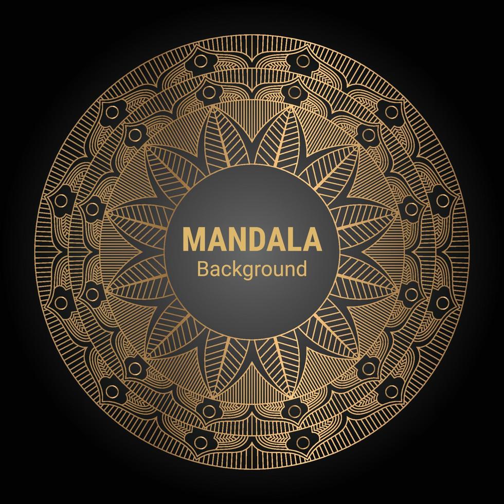 Luxus-Mandala-Vektor mit goldenem Hintergrund vektor