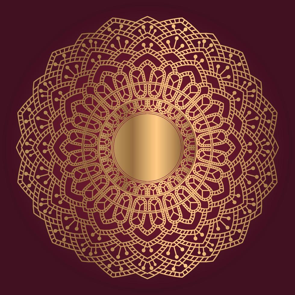 Luxus-Mandala-Vektor mit goldenem Hintergrund vektor