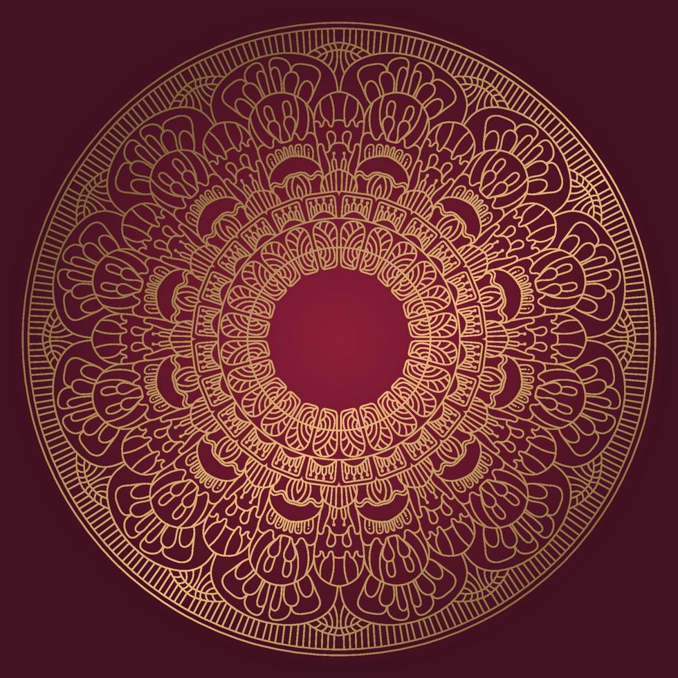 Luxuriöses dekoratives Mandala-Design in goldener Farbe, Arabesken-Musterhintergrund vektor