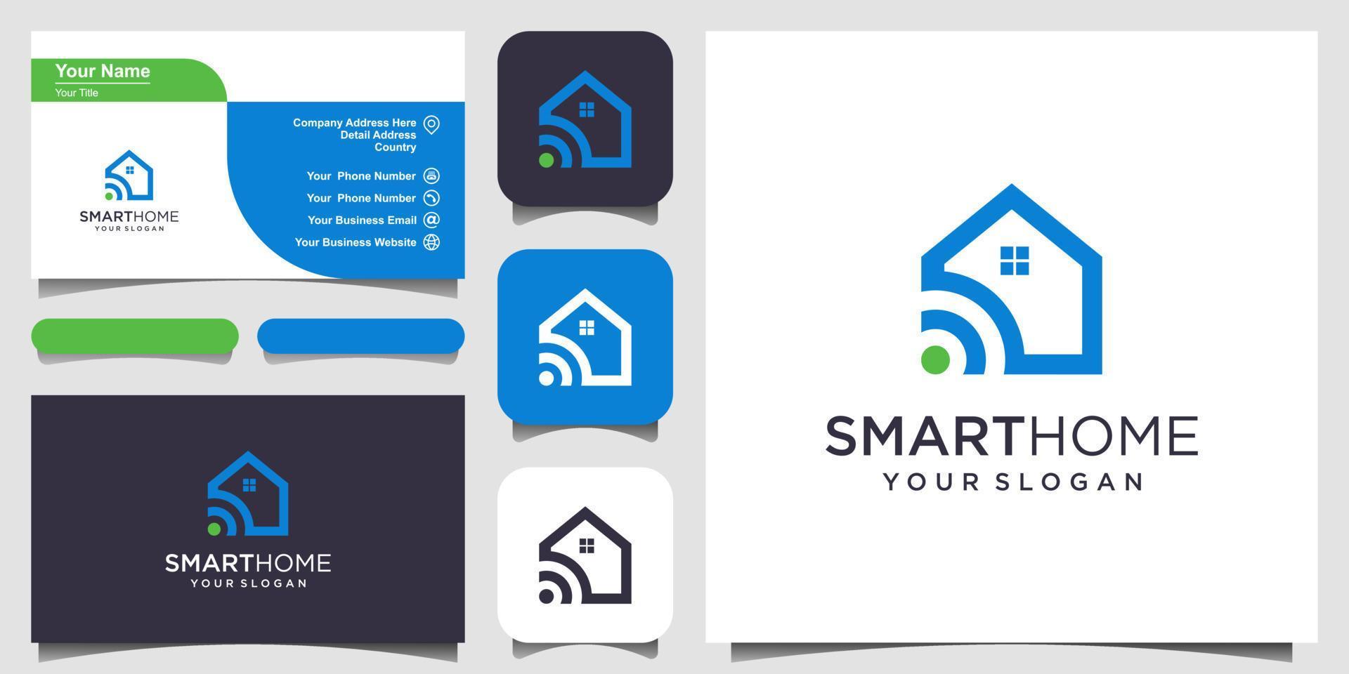 Smart-Home-Tech-Logo-Vektor. Logodesign, Symbol und Visitenkarte vektor