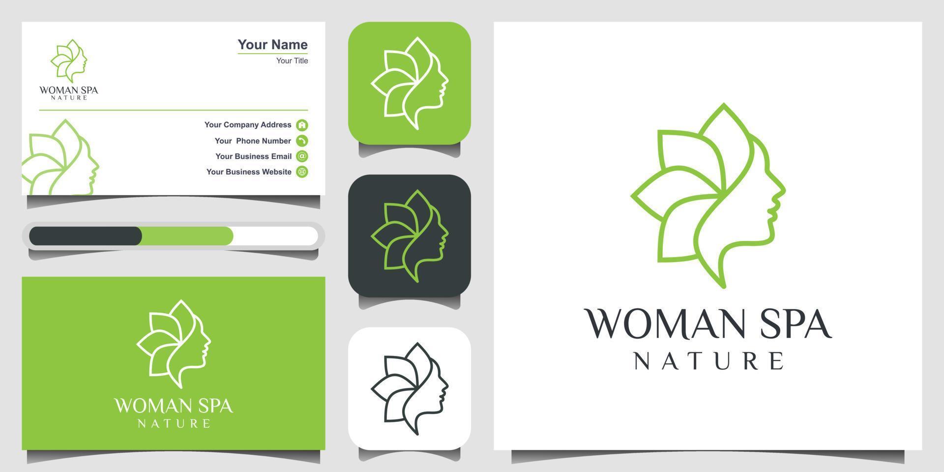 Beauty-Hautpflege-Logo-Design-Vektor. Spa-Therapie-Logo-Konzept. Logodesign, Symbol und Visitenkarte vektor