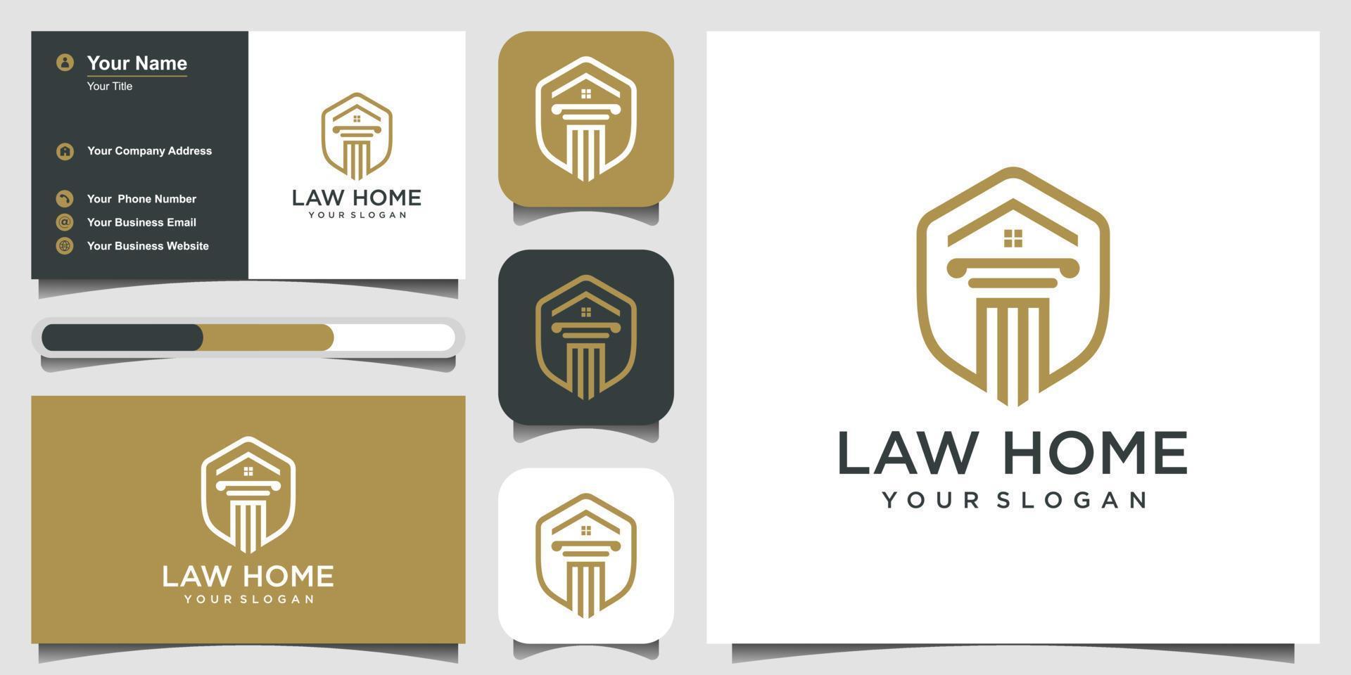 advokat och byrå hem logotyp designmall inspiration vektor