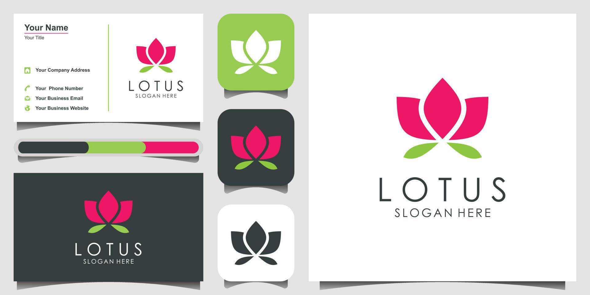 lotusblomma logotyp vektor design. yoga center, spa, skönhetssalong lyx logotyp. logotypdesign, ikon och visitkort