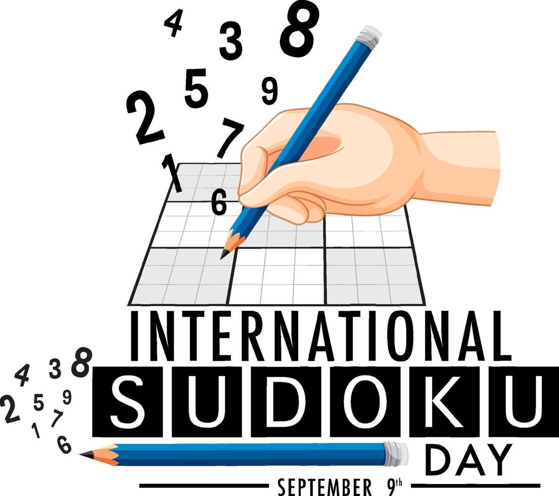 Plakatvorlage für den internationalen Sudoku-Tag vektor