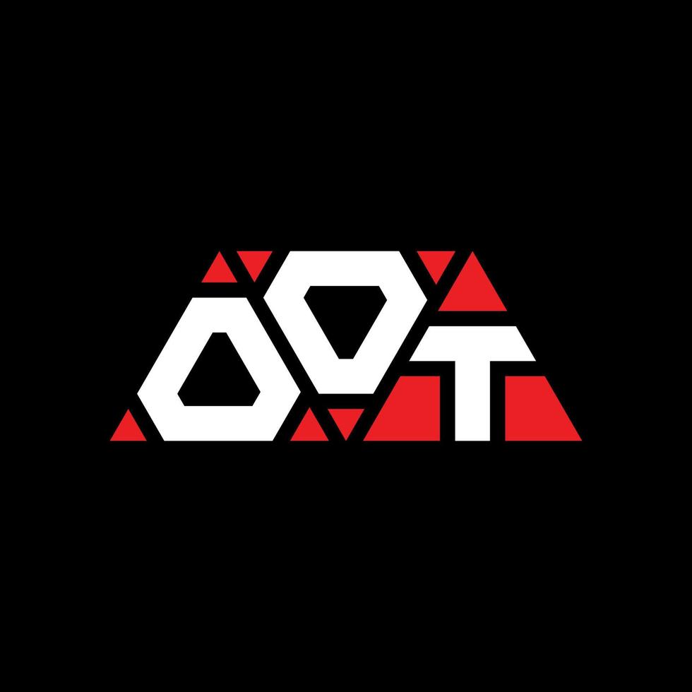 oot-Dreieck-Buchstaben-Logo-Design mit Dreiecksform. oot-Dreieck-Logo-Design-Monogramm. oot-Dreieck-Vektor-Logo-Vorlage mit roter Farbe. oot dreieckiges Logo einfaches, elegantes und luxuriöses Logo. oot vektor
