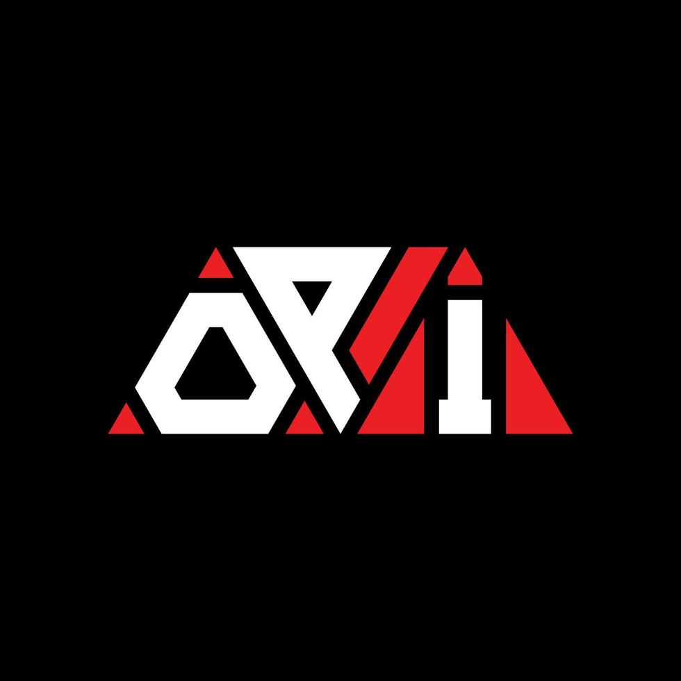 opi triangel bokstavslogotypdesign med triangelform. opi triangel logotyp design monogram. opi triangel vektor logotyp mall med röd färg. opi triangulär logotyp enkel, elegant och lyxig logotyp. opi