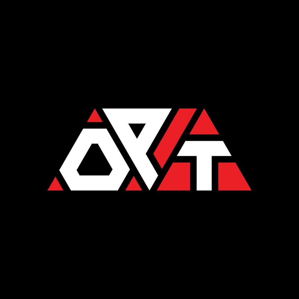 Opt-Dreieck-Buchstaben-Logo-Design mit Dreiecksform. Opt-Dreieck-Logo-Design-Monogramm. Opt-Dreieck-Vektor-Logo-Vorlage mit roter Farbe. opt dreieckiges Logo einfaches, elegantes und luxuriöses Logo. opt vektor