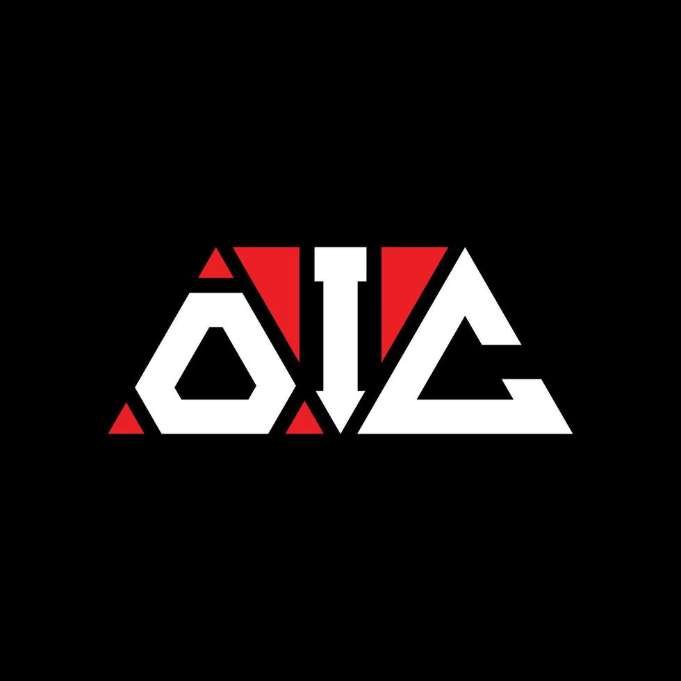 OIC-Dreieck-Buchstaben-Logo-Design mit Dreiecksform. Oic-Dreieck-Logo-Design-Monogramm. Oic-Dreieck-Vektor-Logo-Vorlage mit roter Farbe. oic dreieckiges Logo einfaches, elegantes und luxuriöses Logo. oic vektor