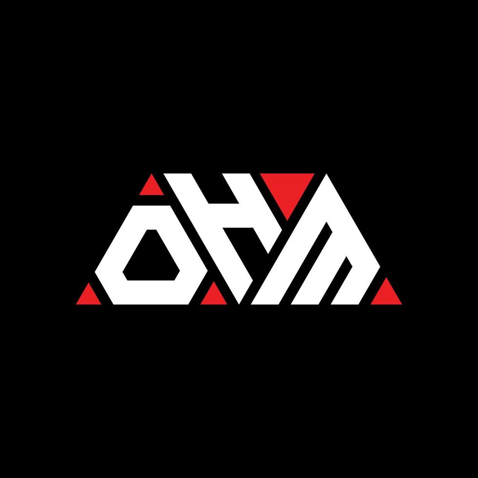 Ohm-Dreieck-Buchstaben-Logo-Design mit Dreiecksform. Ohm-Dreieck-Logo-Design-Monogramm. Ohm-Dreieck-Vektor-Logo-Vorlage mit roter Farbe. dreieckiges Ohm-Logo Einfaches, elegantes und luxuriöses Logo. Ohm vektor