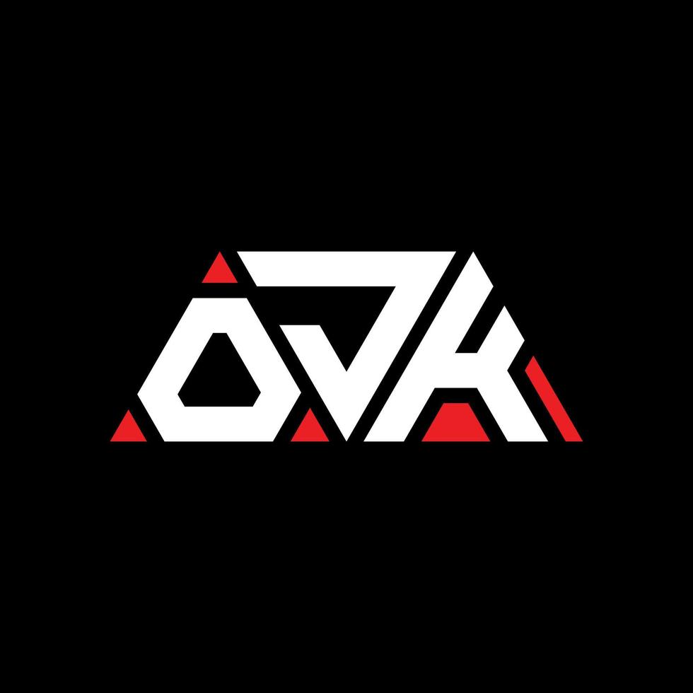 ojk Dreieck-Buchstaben-Logo-Design mit Dreiecksform. Ojk-Dreieck-Logo-Design-Monogramm. Ojk-Dreieck-Vektor-Logo-Vorlage mit roter Farbe. ojk dreieckiges Logo einfaches, elegantes und luxuriöses Logo. Ojk vektor