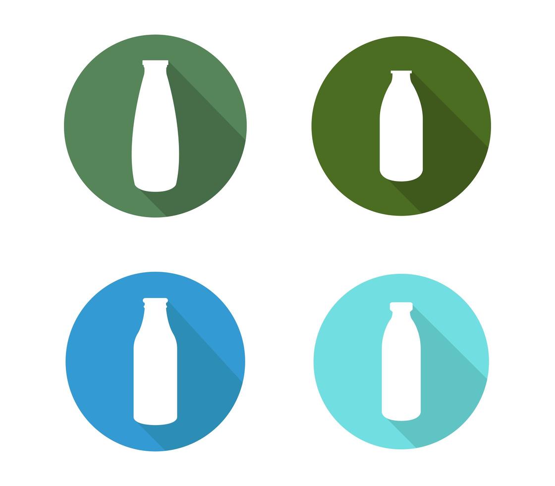 Satz Milchflaschen-Symbole vektor