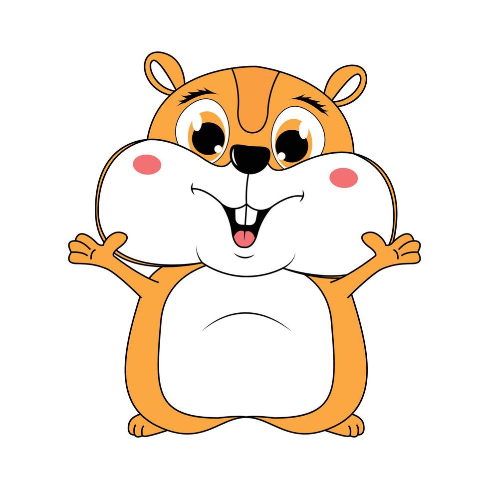 niedliche Hamster-Tier-Cartoon-Grafik vektor