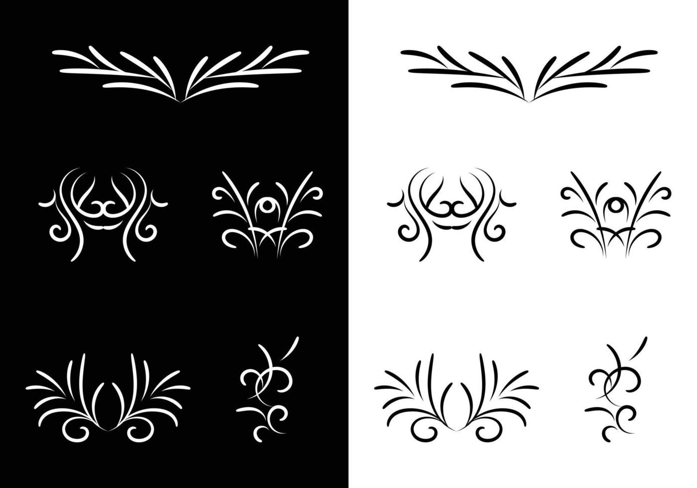 vektorillustrationssatz von kalligraphischen grenzen und teilern dekorative und dekorative monogramme und kalligraphische grenzen. vektor