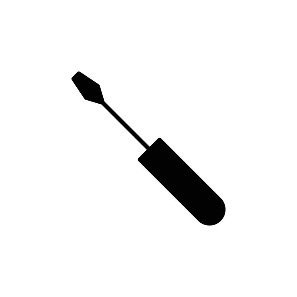Schraubendreher mit geschlitzter Klinge, flaches Symbol. einfacher solider Stil. Glyphenvektor-Illustrationssymbol lokalisiert auf weißem Hintergrund. Folge 10. vektor