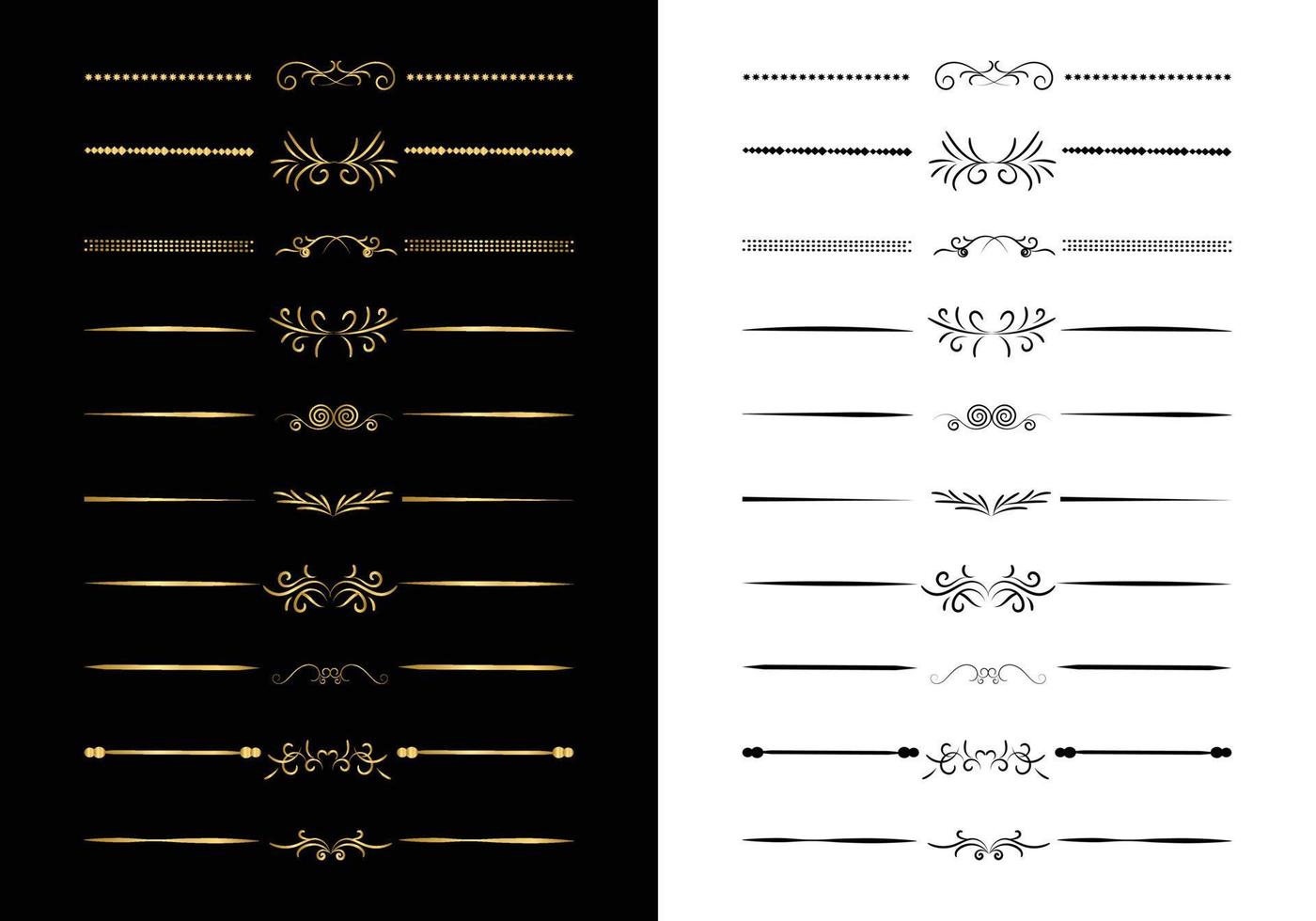 uppsättning linje dekorativa kalligrafiska element för redigerbara och design. mega uppsättning blommiga avdelare ramar element samling. vektor