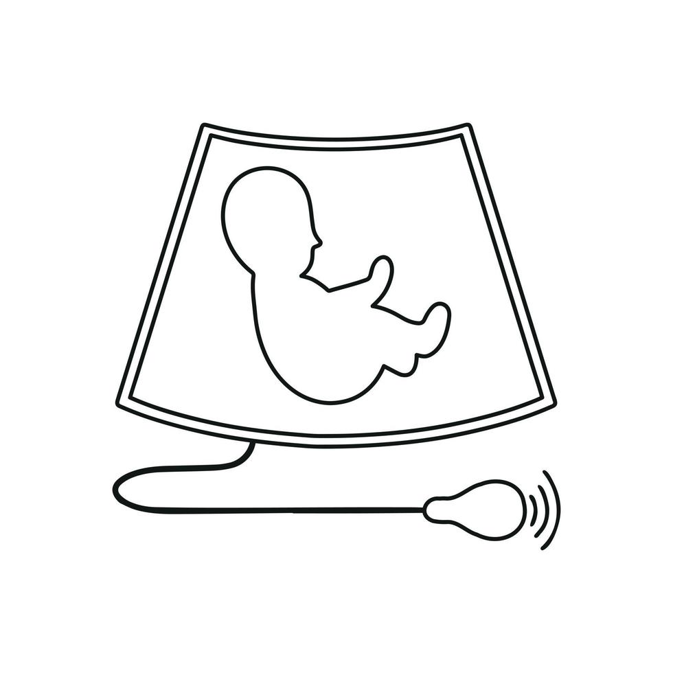 graviditet hantering ikon. embryo på ultraljud. gynekologi, obstetrik. vektor