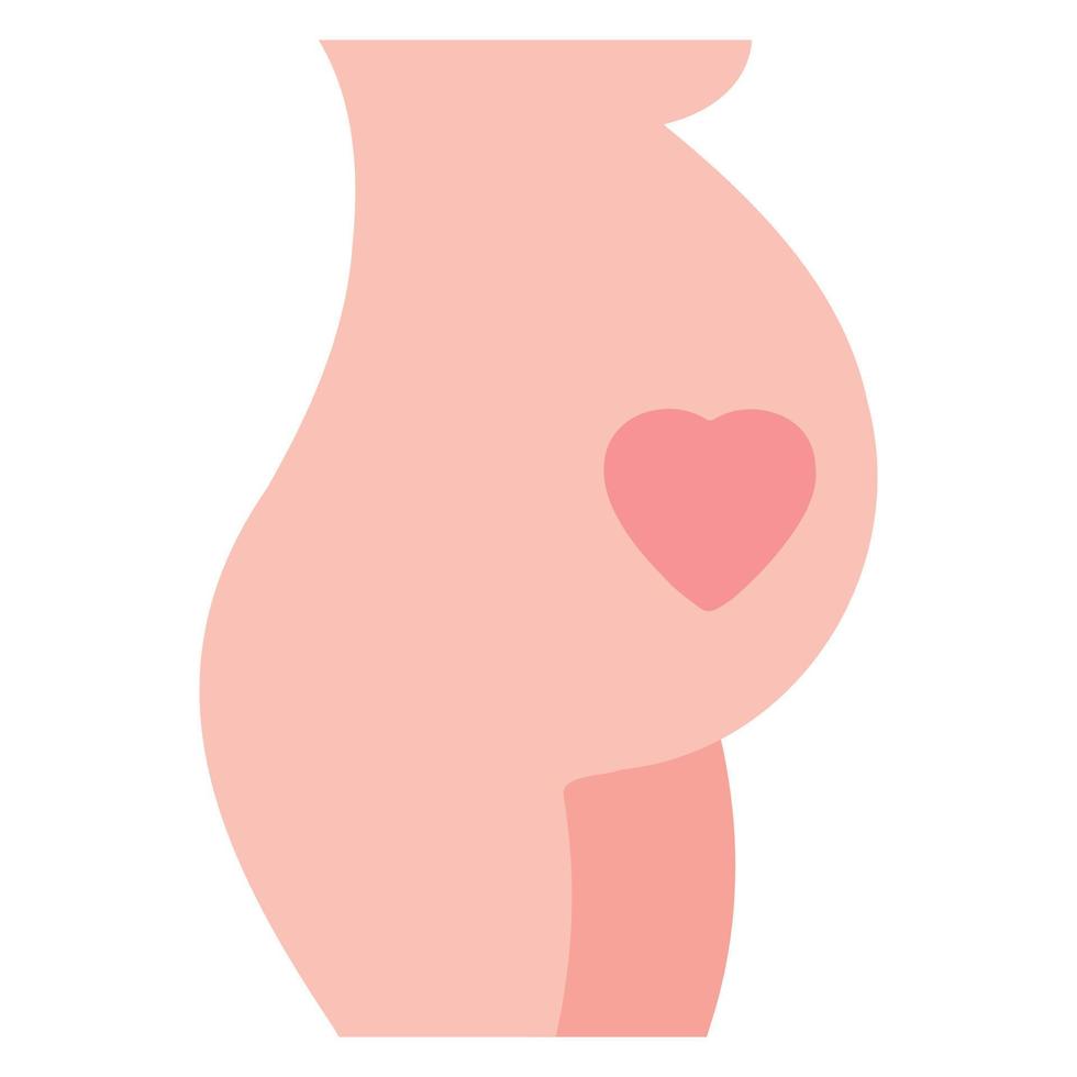 mammavård och graviditet. magen med hjärtat. vektor